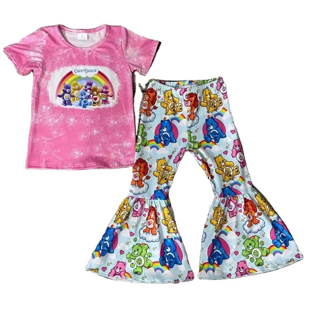 Girls Boutique Care Bears graphic Top & Bell Bottom Flare Pants